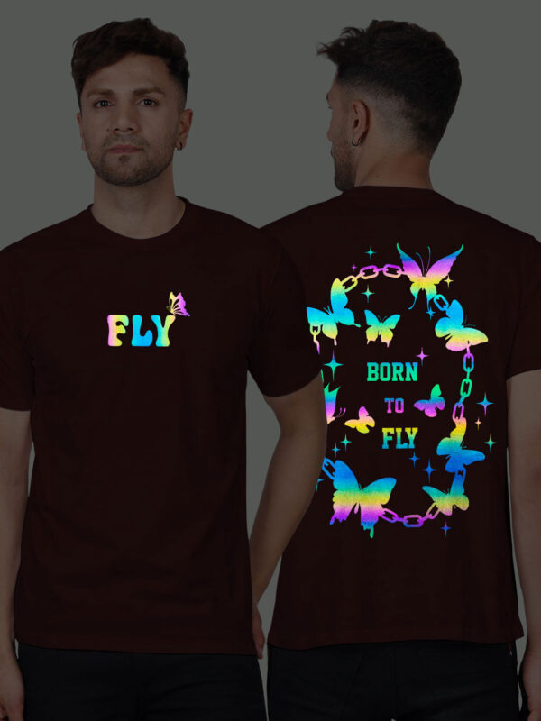 Born to Fly Men Rainbow Reflective T-shirt