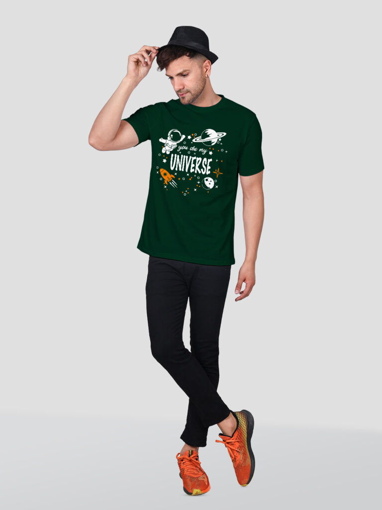 Astronaut Universe Men Glow in Dark T-shirt image 2