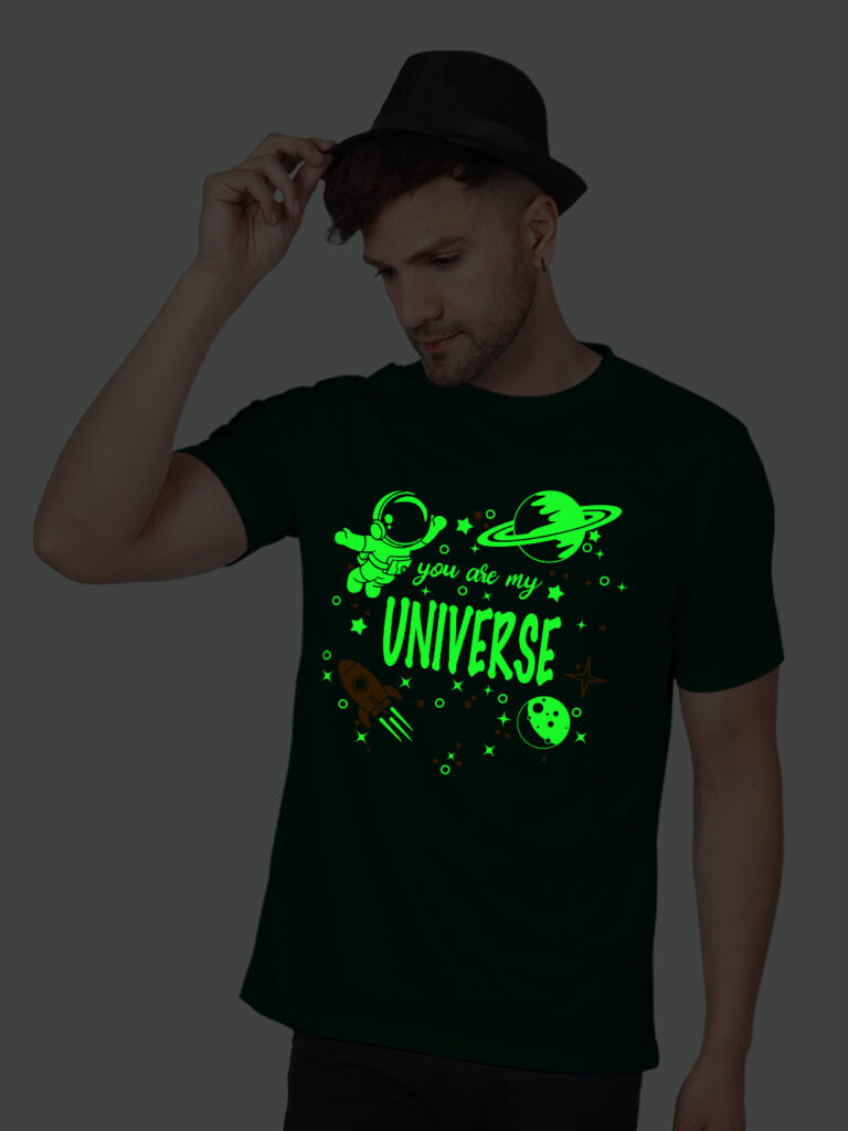 Astronaut Universe Men Glow in Dark T-shirt image 5