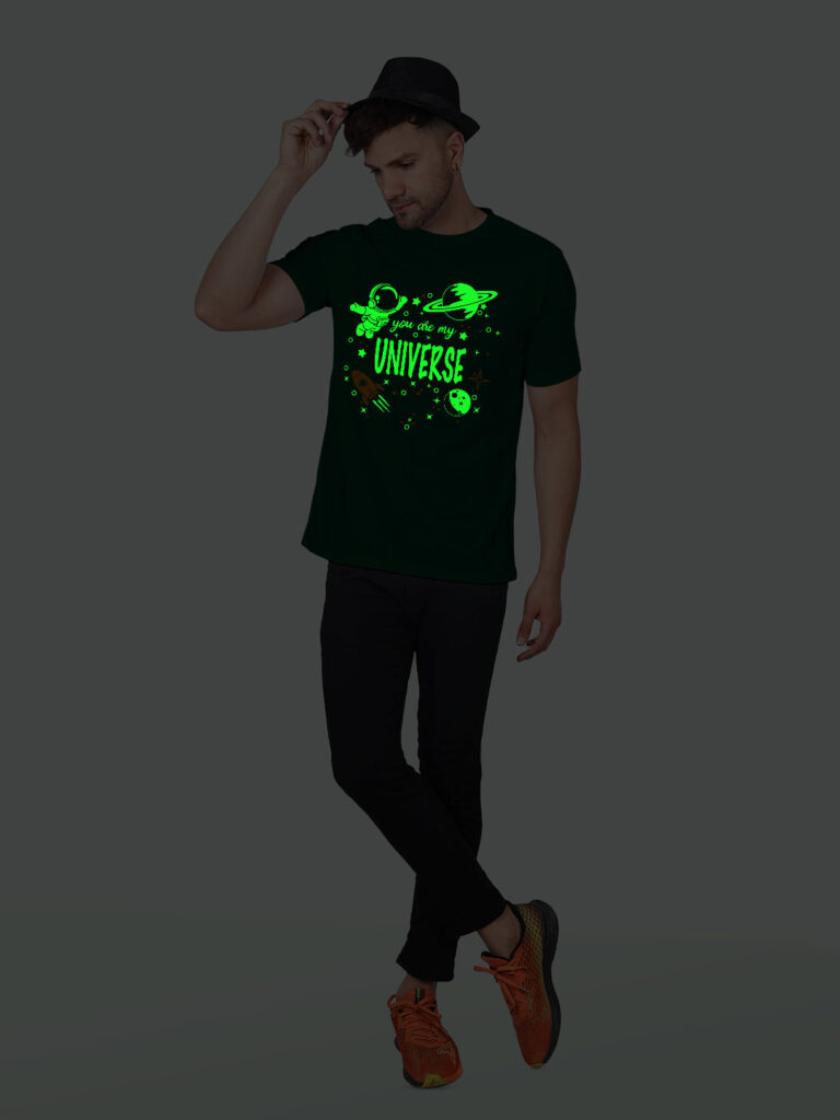 Astronaut Universe Men Glow in Dark T-shirt image 6