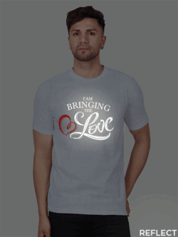 Grey Cotton Bringing the Love Men Reflective T-shirt