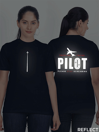 Nblue Cotton Pilot Reflective Women T-shirt
