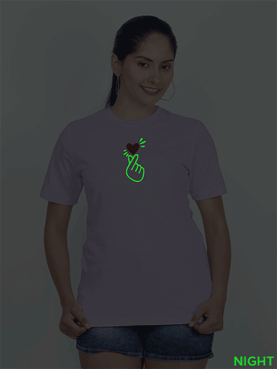 Lavender Cotton Koren Love Symbol Glow in Dark Women T-shirt