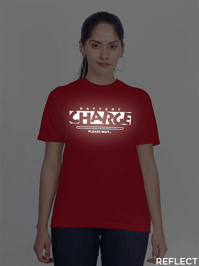 Charge Please wait Reflective Women T-shirt