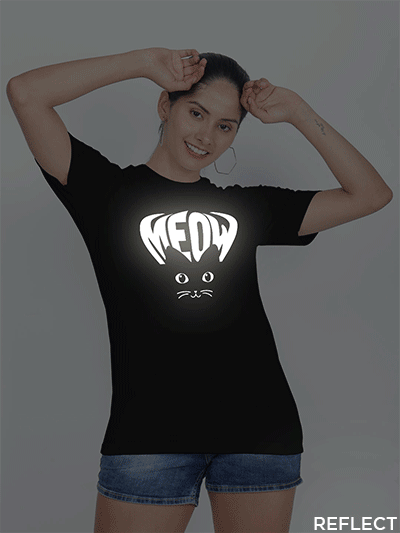 Meow Cat Eye Reflective Women T-shirt