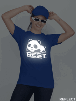 Rblue Cotton Panda Reflective Women T-shirt