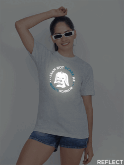 Grey Cotton Result Scares Me Reflective Women T-shirt