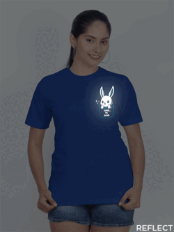 Rblue Cotton Cute Rabbit OMG Reflective Women T-shirt