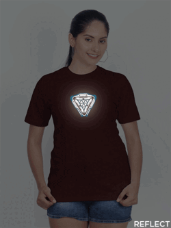Maroon Cotton ArcReactor Reflective Women T-shirt