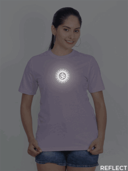 Lavender Cotton Om Reflective Women T-shirt