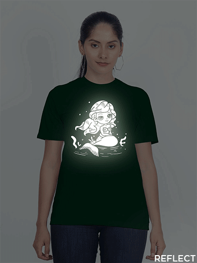 Bgreen Cotton Mermaid Reflective Women T-shirt