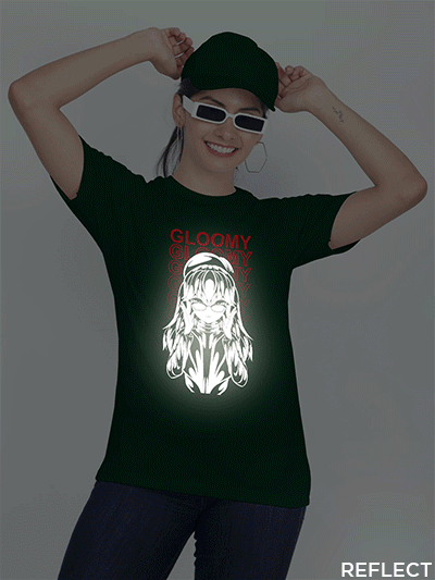 Bgreen Cotton Gloomy Reflective Women T-shirt