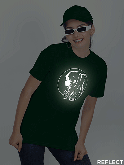 Bgreen Cotton Anime Girl Reflective Women T-shirt