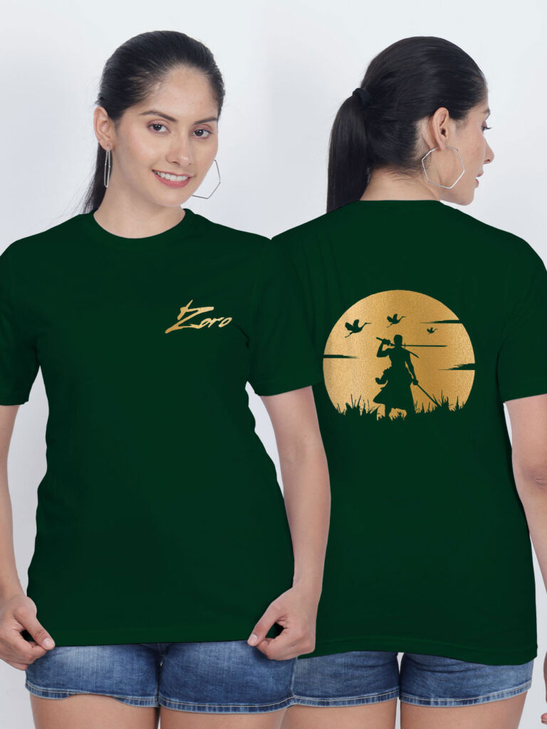 Zoro Gold Printed Women T-shirt