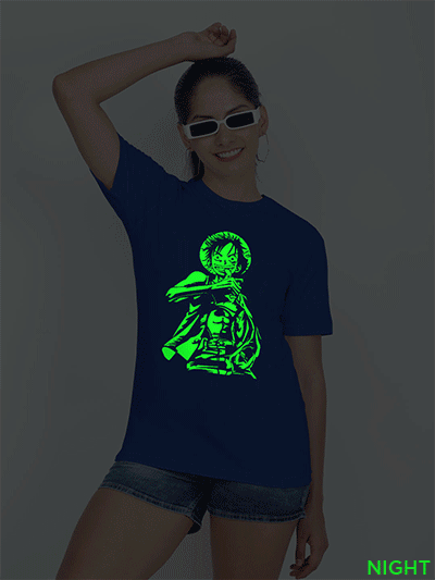 Rblue Cotton Monkey D.Luffy Glow in Dark Women T-shirt