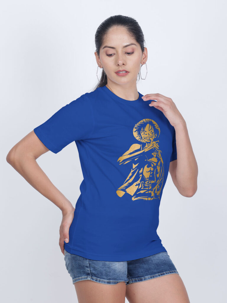 Monkey D.Luffy Gold Printed Women T-shirt image 2