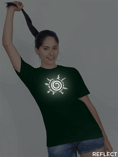 Bgreen Cotton Naruto Seal Reflective Women T-shirt