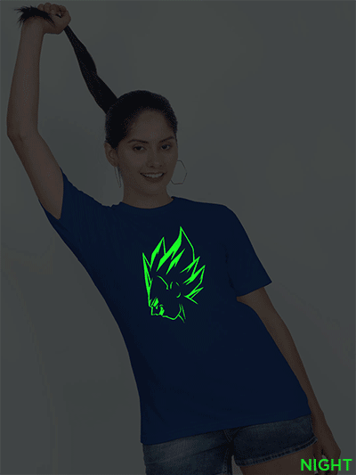 Rblue Cotton Vegeta Glow in Dark Women T-shirt