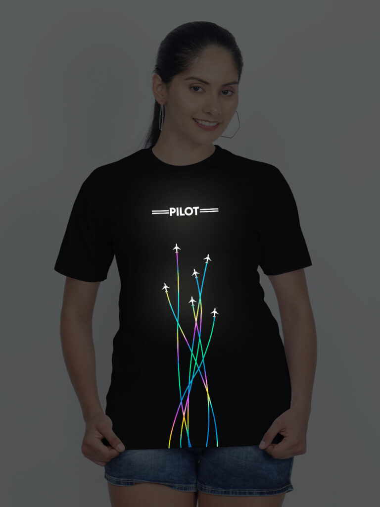 Pilot Fly Rainbow Reflective Women T-shirt
