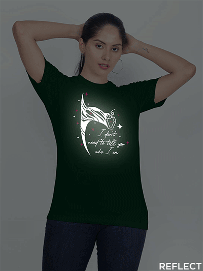 Bgreen Cotton Wanda No Need to Tell Reflective Women T-shirt