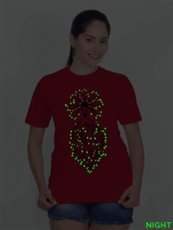 Red Cotton Angle Girl Glow in Dark Women T-shirt