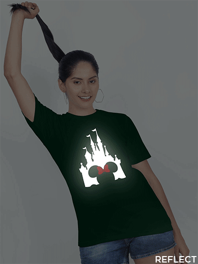 Bgreen Cotton Disney Minni Castle Reflective Women T-shirt