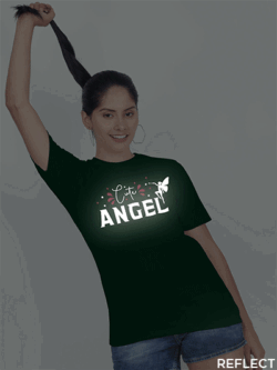 Bgreen Cotton Cute Angle Reflective Women T-shirt