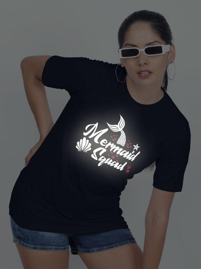 Mermaid Squad Tail Reflective Women T-shirt image 5