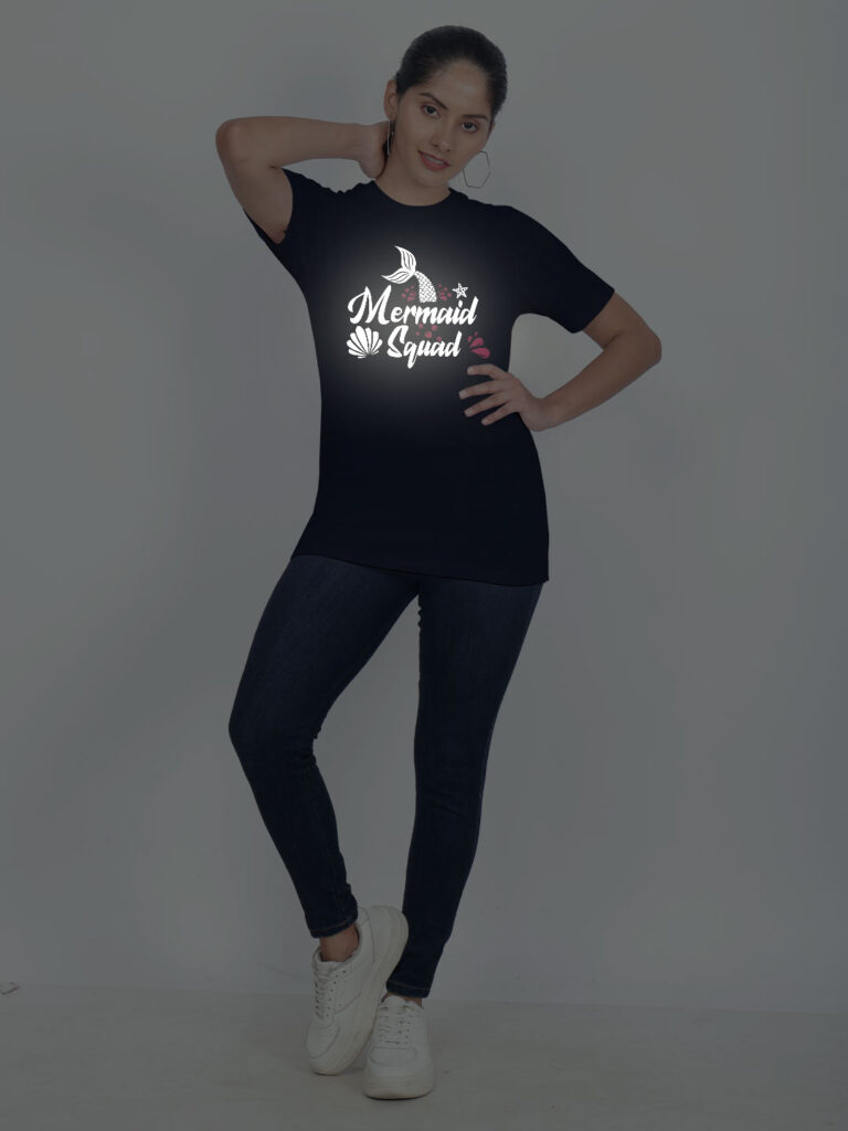 Mermaid Squad Tail Reflective Women T-shirt image 6
