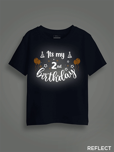 My 2nd Birthday Reflective Kids T-shirt