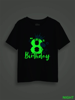 My 8th Birthday Kids Glow in Dark T-shirt
