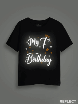 7th Birthday Reflective Kids T-shirt