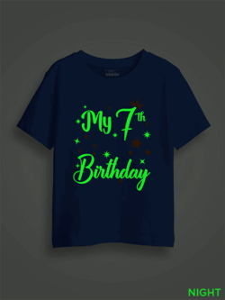 7th Birthday Kids Glow in Dark T-shirt