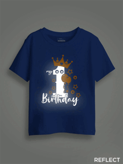 1st Birthday Reflective Kids T-shirt