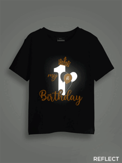 Birthday Crown Reflective Kids T-shirt