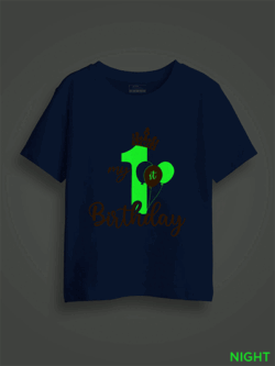 Birthday Crown Kids Glow in Dark T-shirt