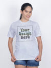 Grey Rainbow Reflective Women Customize Tshirt - Image 4