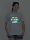 Grey Rainbow Reflective Women Customize Tshirt | Women | Rainbow Reflective