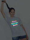 Grey Rainbow Reflective Women Customize Tshirt - Image 3