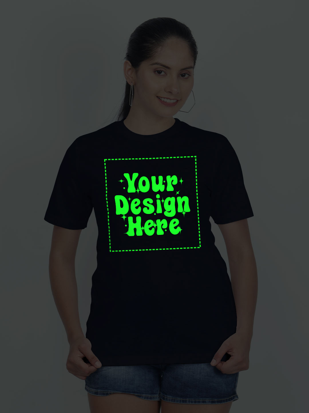 Customize Night Glow Women Navy Blue Tshirt | Women | Night Glow