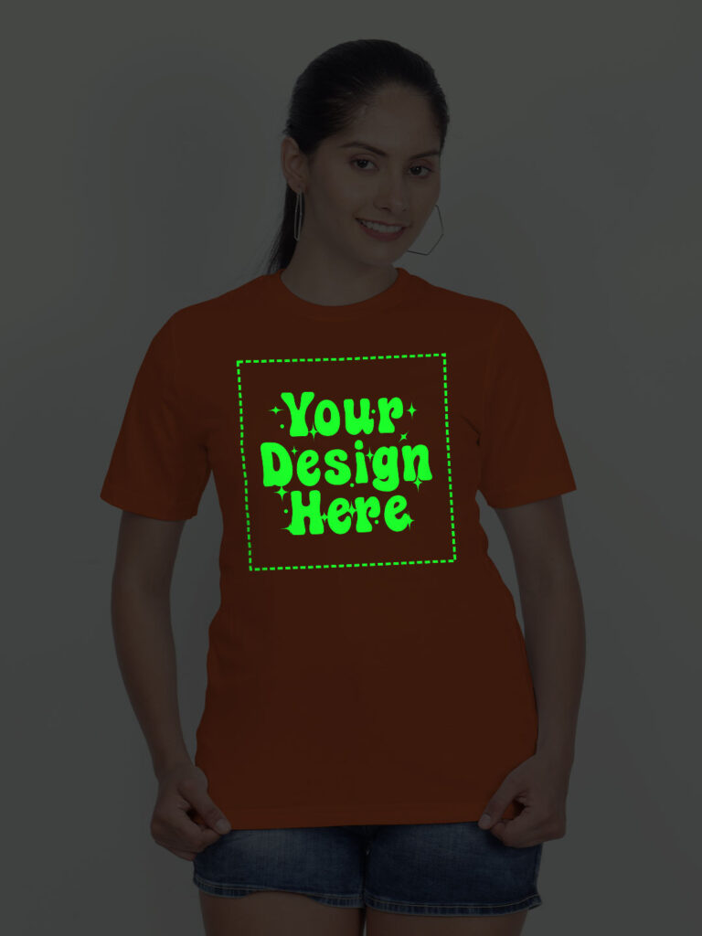 Customize Night Glow Women Orange Tshirt