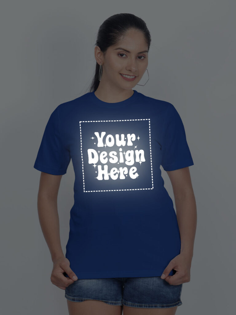 Customize Reflective Women Royal Blue Tshirt