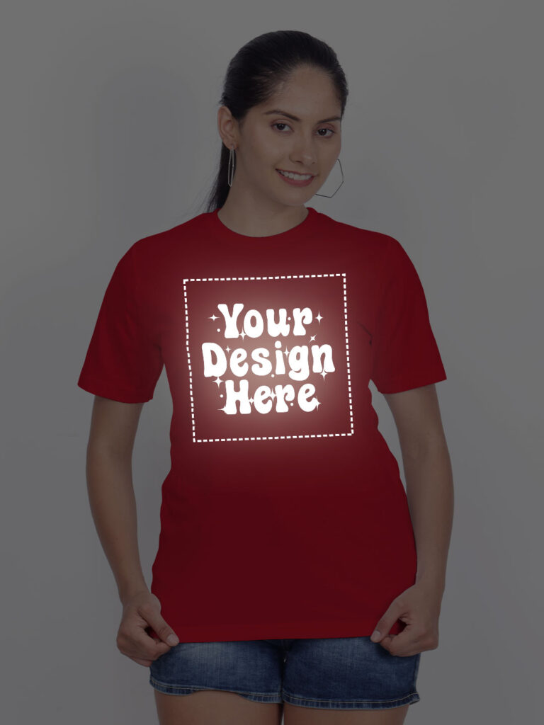 Customize Reflective Women Red Tshirt