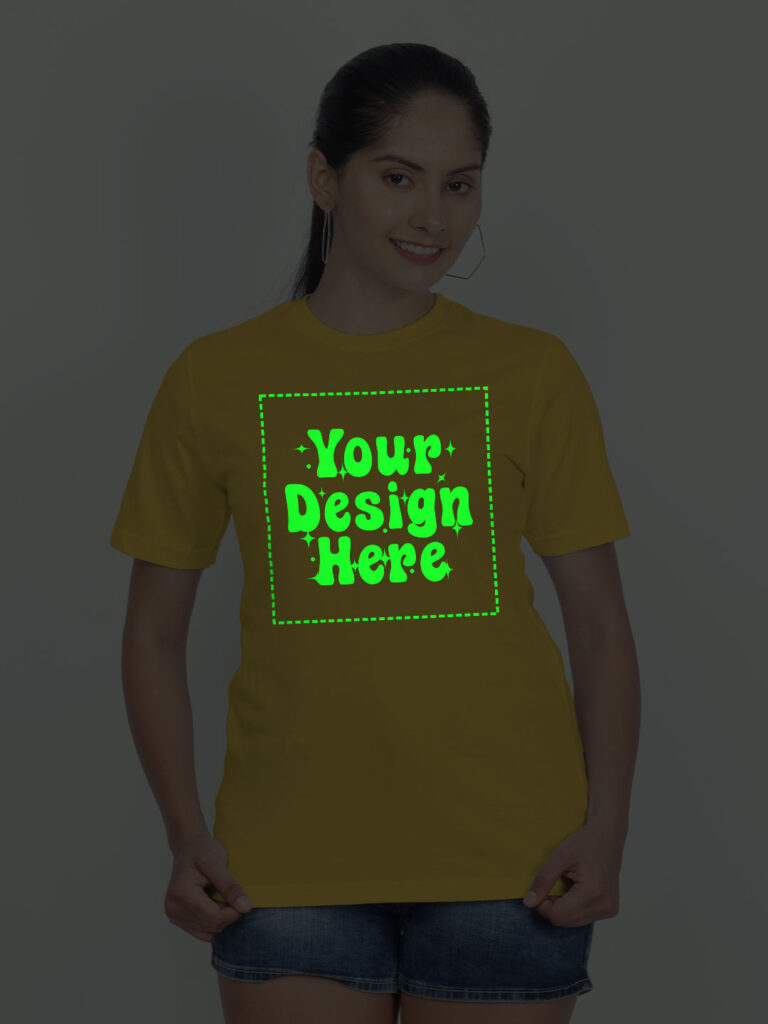 Customize Night Glow Women Yellow Tshirt