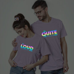 Lavender Cotton Quite one Loud one Couple Rainbow Reflective T-shirt