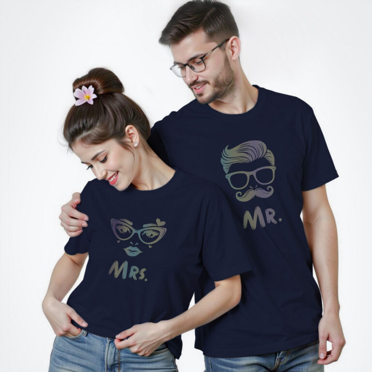 Mr and Mrs Couple Rainbow Reflective T-shirt image 2