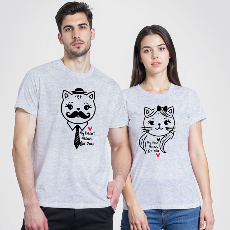 My Heart Meows for You Couple T-shirt