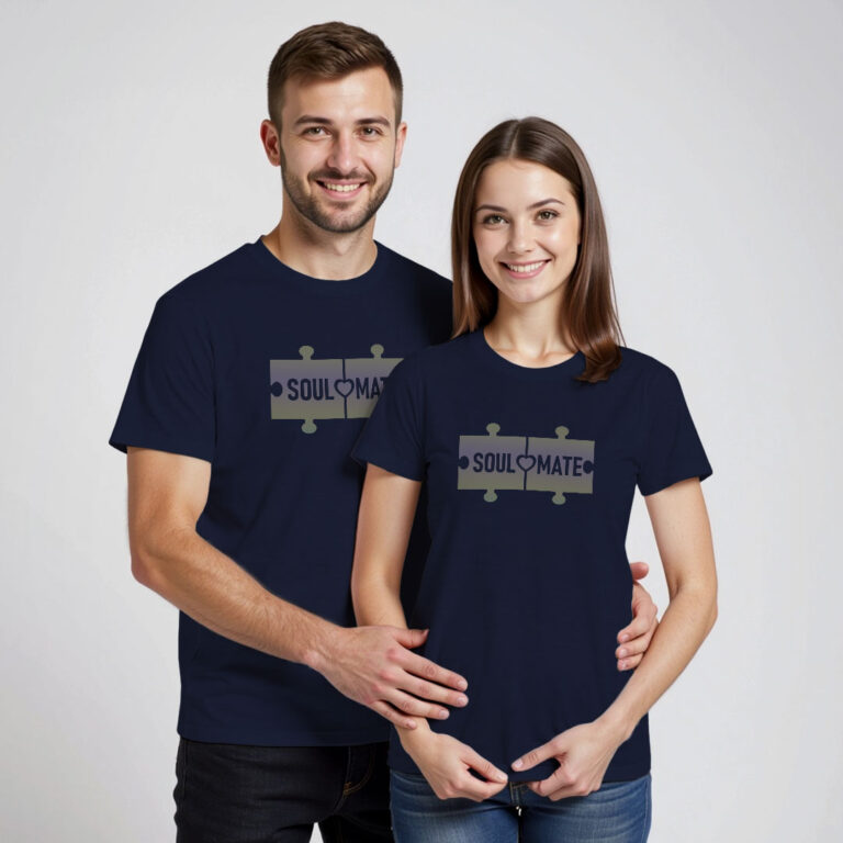 Puzzle Soul Mate Couple Rainbow Reflective T-shirt image 2