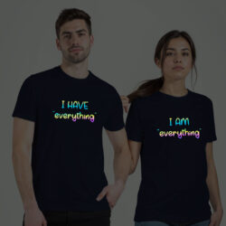 Nblue Cotton I Have Everthing Couple Rainbow Reflective T-shirt