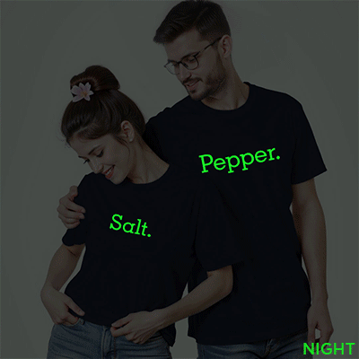 Salt and Pepper Couple Glow In The Dark T-shirt
